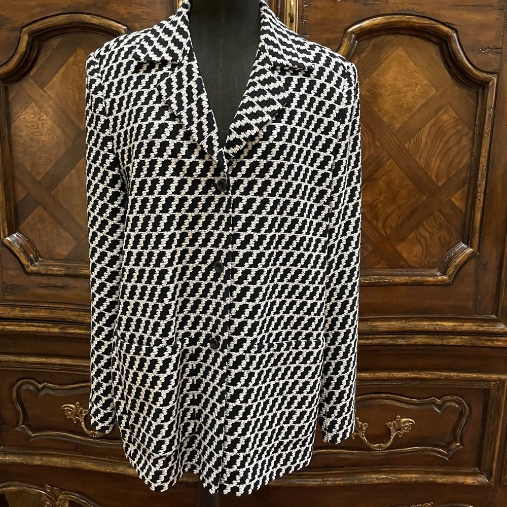 Bianca Nygard size 10 black/white Houndstooth Jacket